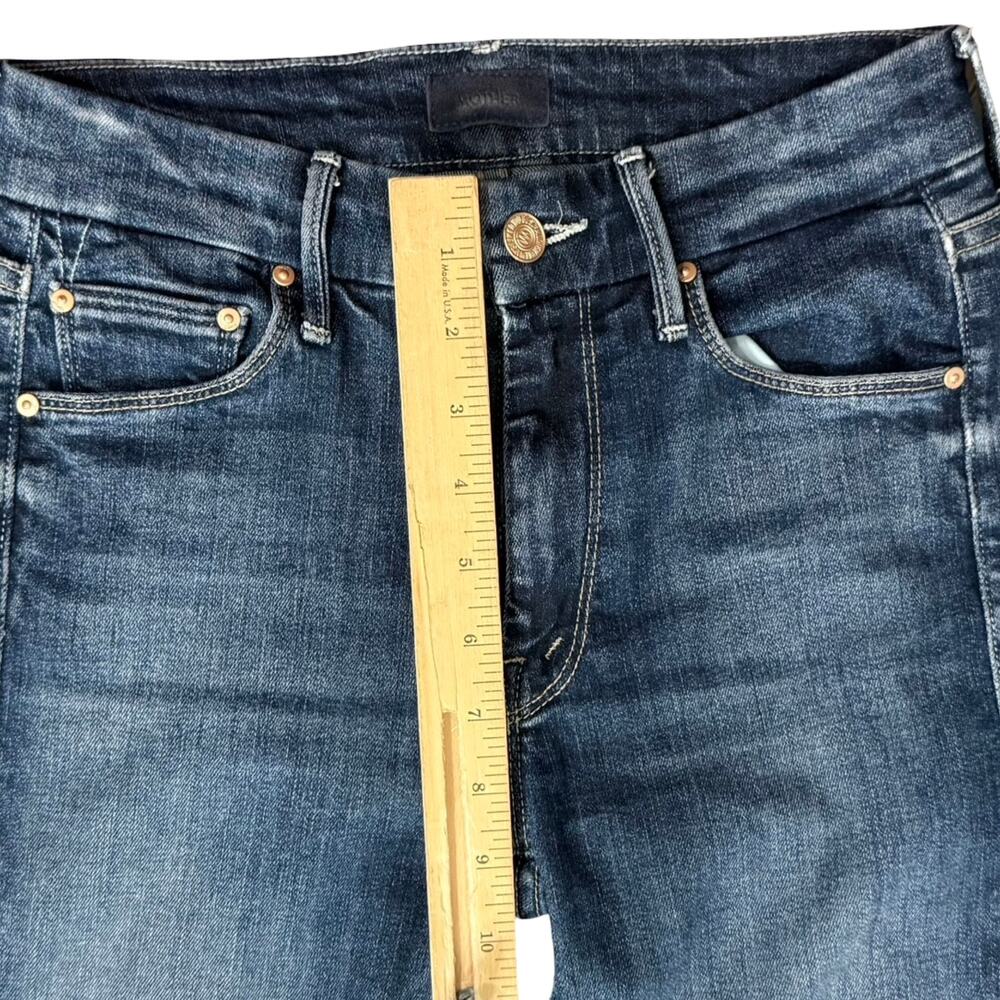 Mother Denim Blue Medium Wash Stretch The Looker Crop On The Edge Size 24 - Picture 8 of 12